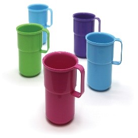 כוס ילדים פלסטיק + ידית (צבעוני)